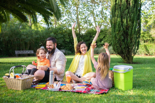 A family having a picnic.